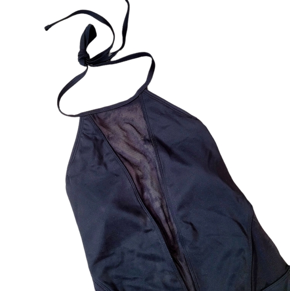 NWT Ted Baker Mesh Panel One Piece Halter Swimsuit in Black 6 - Picture 4 of 11
